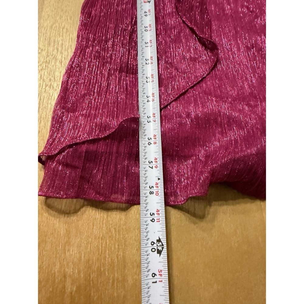 Adrianna Papell Stardust One-Shoulder Gathered Gown Magenta Pink Size 10 - Picture 13 of 16